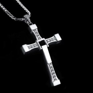 Racing Cross Necklace - 925 Silver Necklace for Men