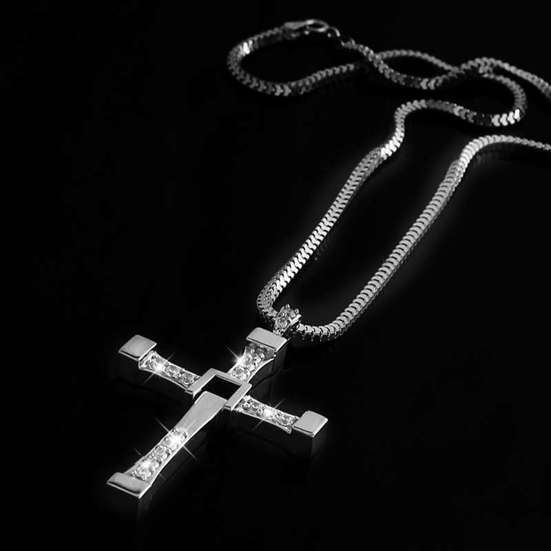 Racing Cross Necklace - 925 Silver Necklace for Men - Image 2