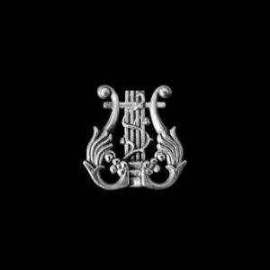 Lyre Brooch - 925 Silver Music Lapel Pin for Men