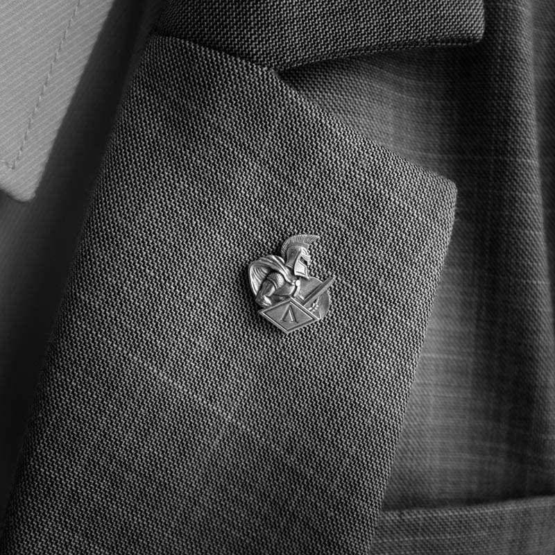 Spartan Brooch for Men - 925 Silver Warrior Helmet Lapel Pin - Image 2