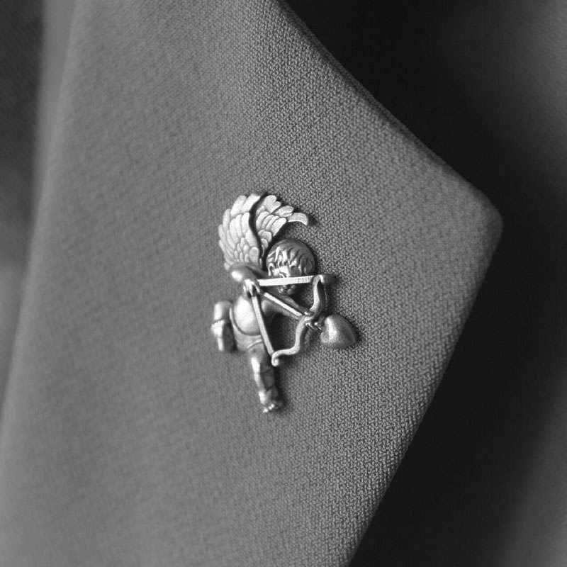 Cupid Brooch for Men - 925 Silver Love Symbol Gift Pin - Image 2