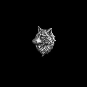 Wolf King Brooch - 925 Silver Animal Collar Pin