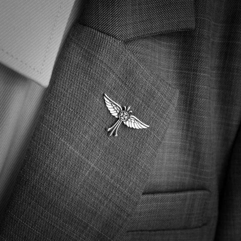 Angel Wings Brooch for Men - 925 Silver Wing Collar Pin - Image 2