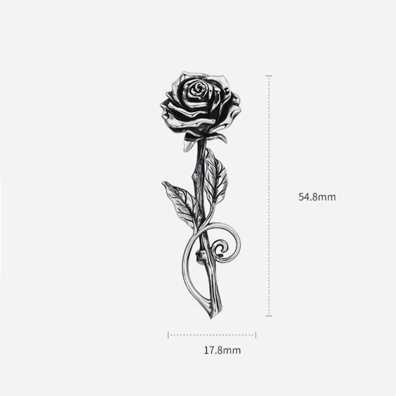 Rose Brooch for Men - 925 Silver Floral Suit Lapel Pin - Image 6