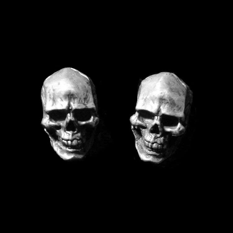 Gothic Skull Cufflinks - 925 Silver Silver Cufflinks - Image 4