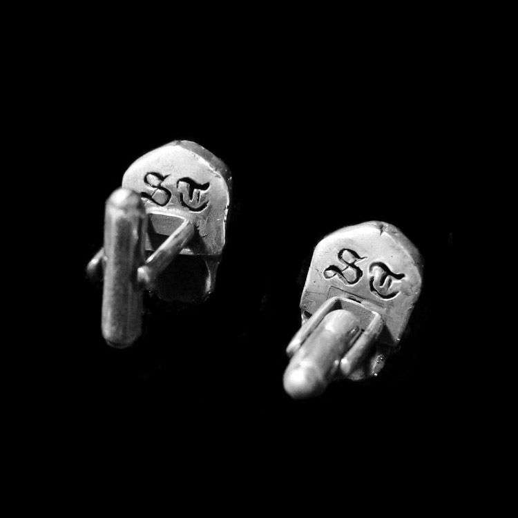 Gothic Skull Cufflinks - 925 Silver Silver Cufflinks - Image 3