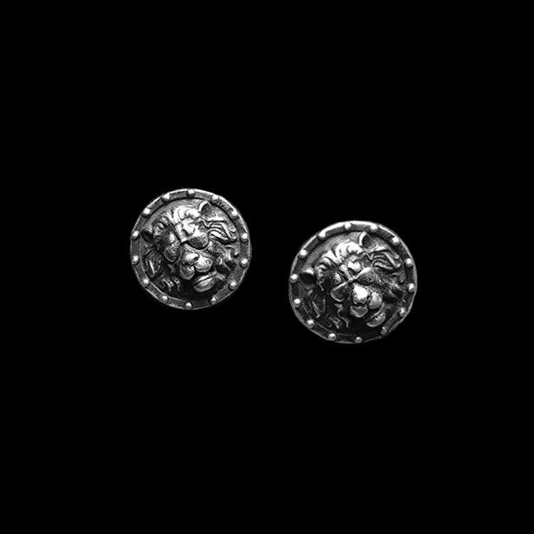 Lion Shield Earrings - 925 Silver Earrings for Men - Image 3
