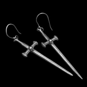 Skull Sword Earrings - 925 Silver Earrings for Men