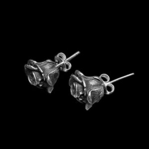 Death Rose Earrings - 925 Silver Earrings for Men