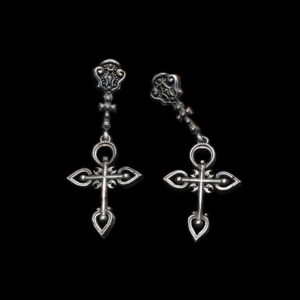 Saint Cross Skull Cross - 925 Silver Earrings for Men