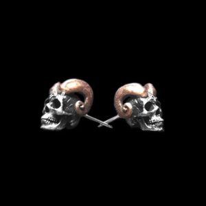 Devil Skull Earrings - 925 Silver Earrings for Men