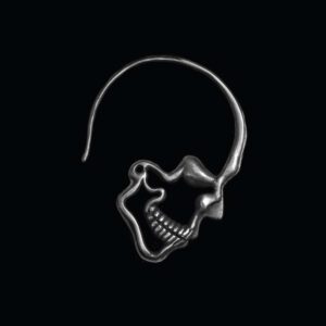Skull Silhouette Earrings - 925 Silver Earrings for Men