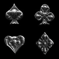 skull card suit stud earrings, Number of earrings: Four earrings (all)
