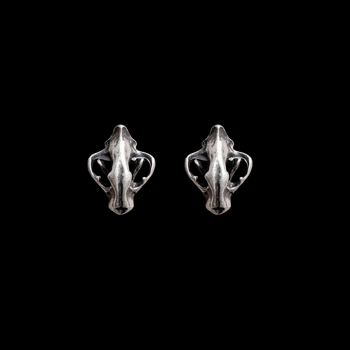 Skull earrings Majestic Statement of Style Tiger Earrings - MENSSKULL 925 silver jewelry