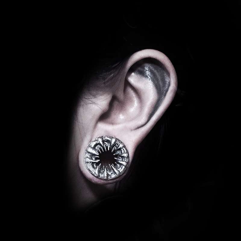 Shoggoth Ear Tunnels - Stainless Steel Gothic Ear Plugs - Image 7