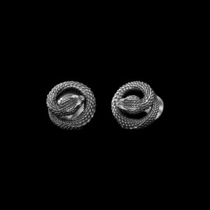 Coiled Snake Earrings - 925 Sterling Silver Serpent Stud Earrings