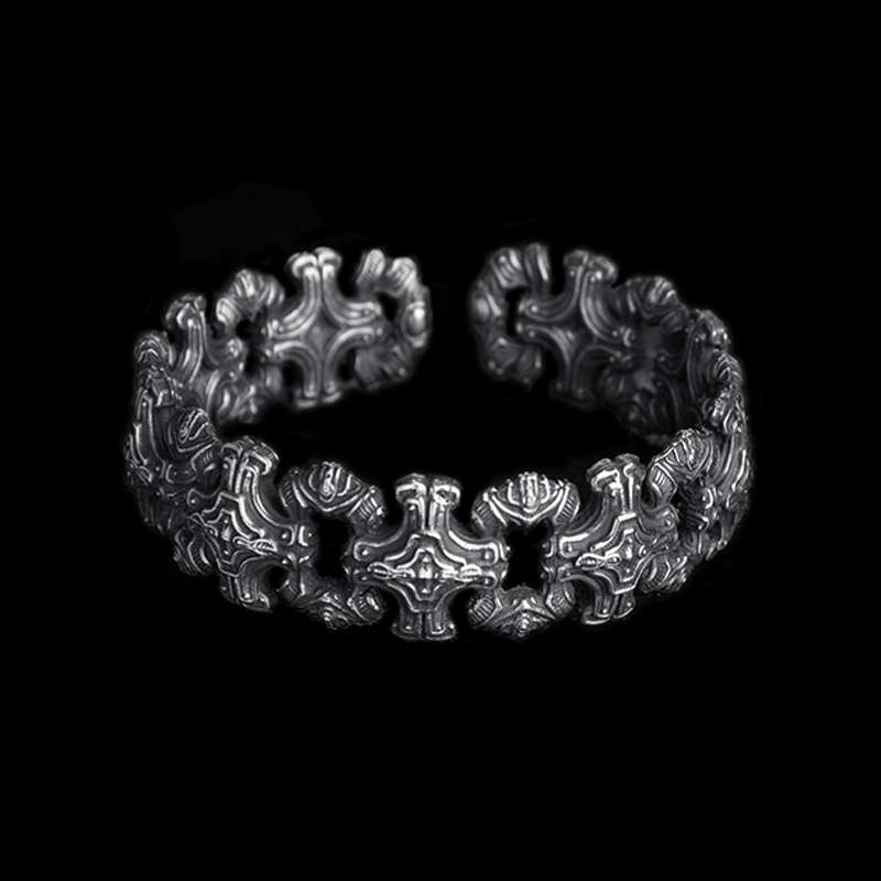 Lucky Element Bracelet – Handmade 999 Silver Bracelet - MENSSKULL 925 silver jewelry