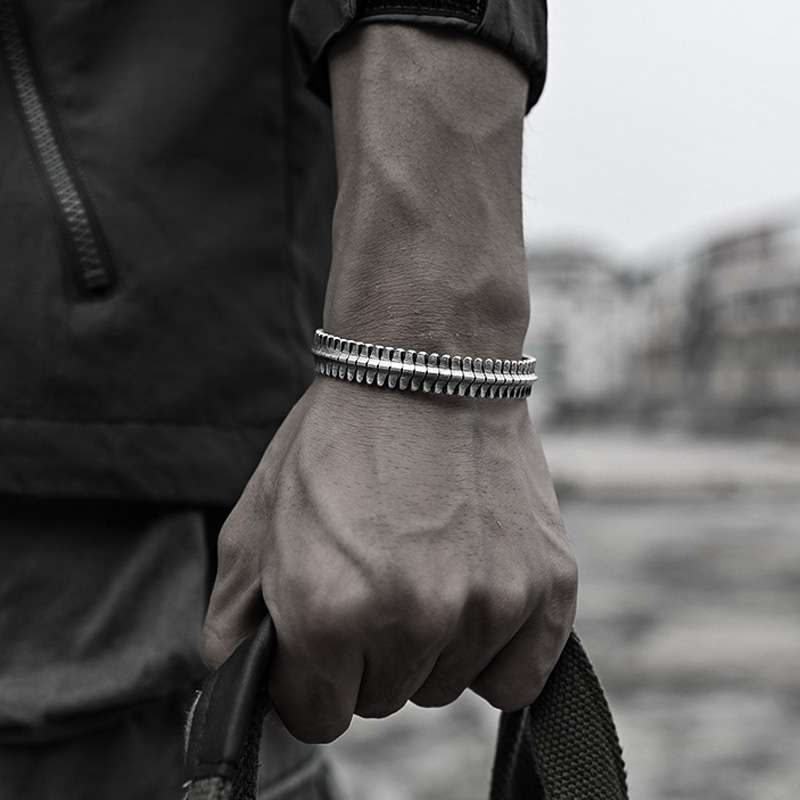 Vertebrae Spine Cuff Bracelet - 925 Sterling Silver - Image 4