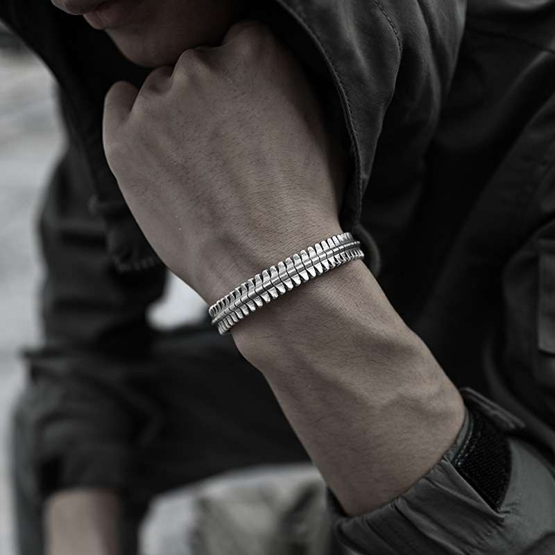Vertebrae Spine Cuff Bracelet - 925 Sterling Silver - Image 5