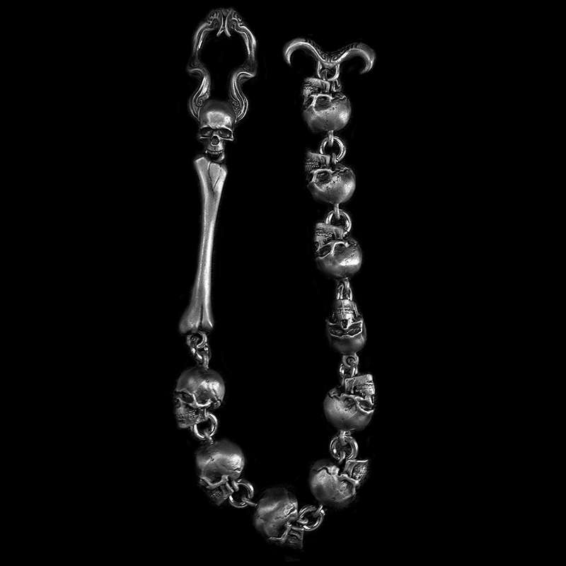 Nightmare Skull Bracelet - Handmade 999 Silver Bracelet - Image 3