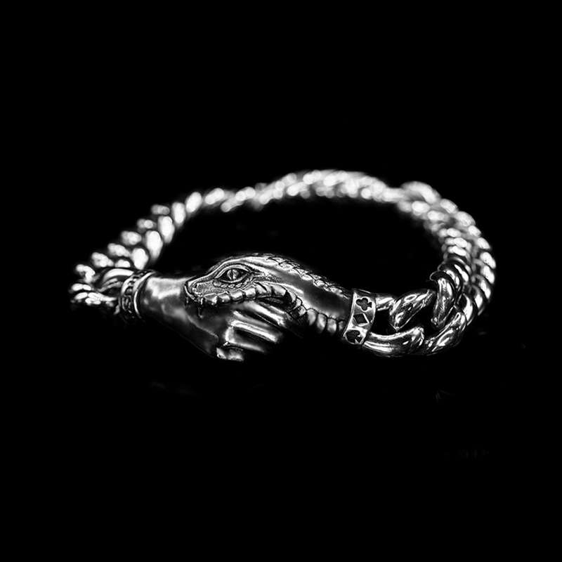 Serpent Silver Bracelet - 925 Silver Silver Snake Bracelet - Image 2