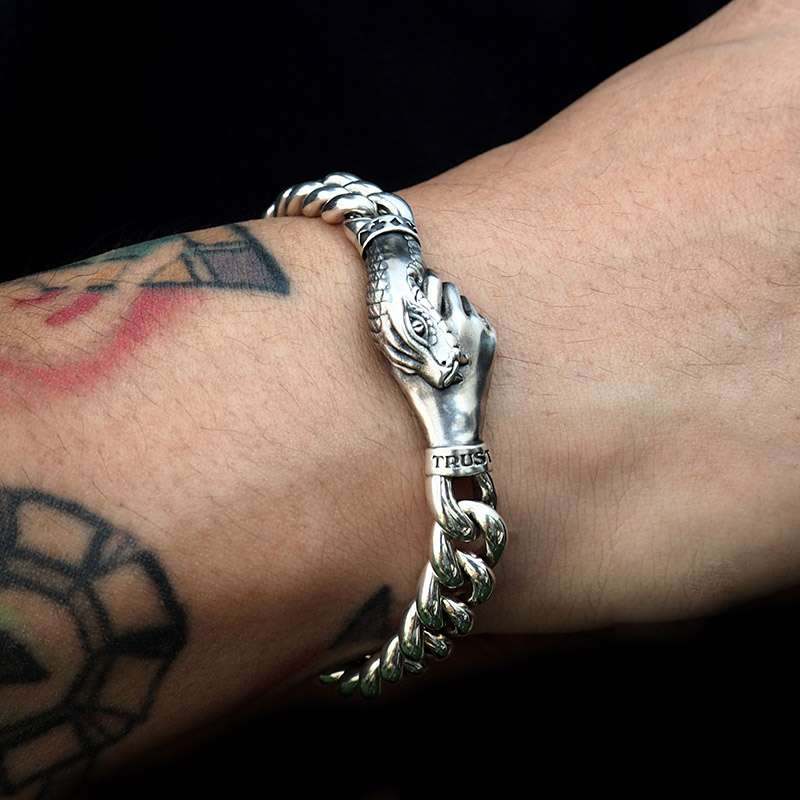 Serpent Silver Bracelet - 925 Silver Silver Snake Bracelet - Image 5