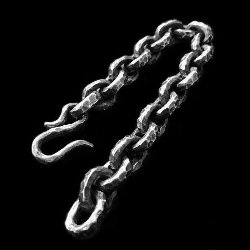 Textured Hook Link Bracelet - 925 Sterling Silver - Image 3