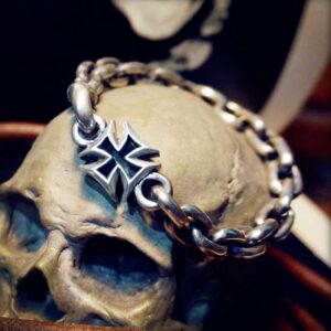 Mens Cross Bracelet - Sterling Silver Faith Symbol Bracelet for Men