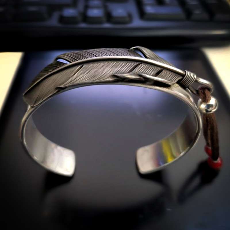 Feather Cuff Bracelet - Fine Silver - Image 4