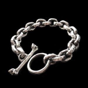 Knife Marks Skull Bracelet - 925 Silver U Buckle Bracelet