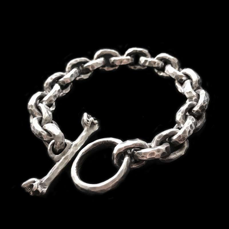 Knife Marks Skull Bracelet – 925 Silver U Buckle Bracelet - MENSSKULL 925 silver jewelry