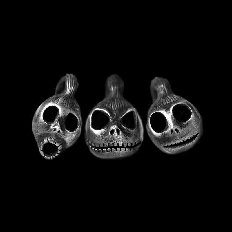 Pumpkin Skull Jack - 925 Silver Pendant Necklace for Men - Image 3