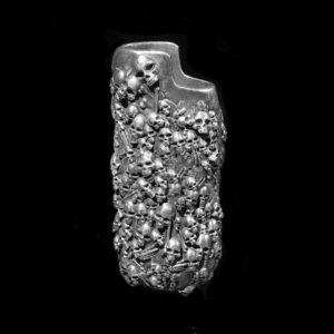 Skull Lighter Case - Collector-Ready 925 Silver | MENSSKULL