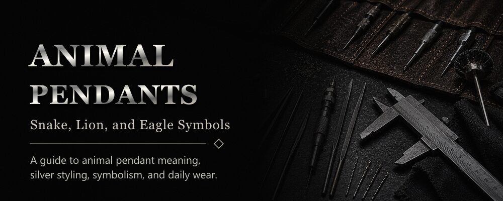 animal pendants guide featured image with silver jewelry workshop tools