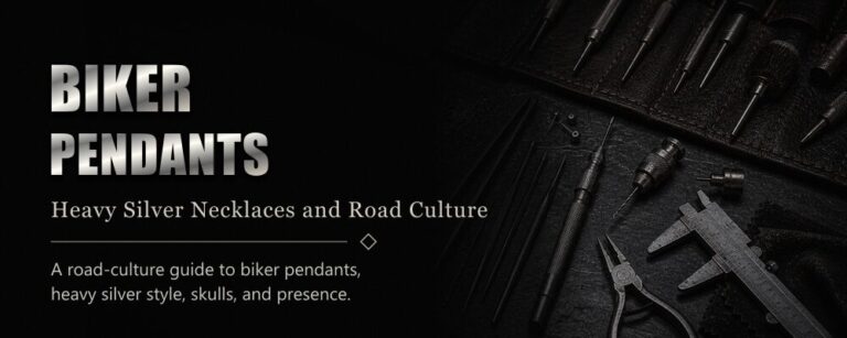biker pendants guide featured image with silver jewelry workshop tools