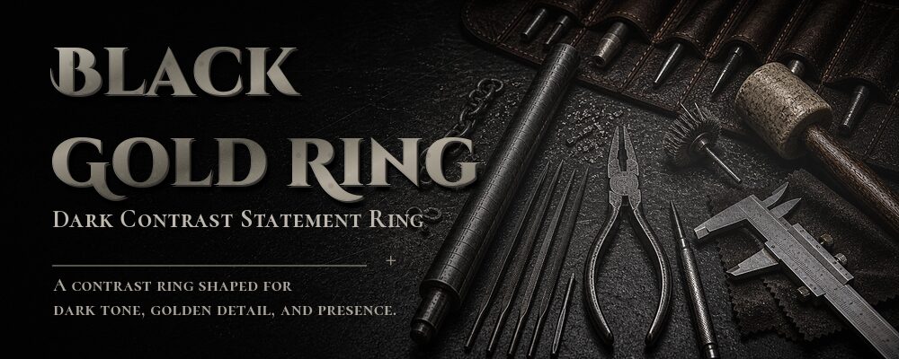 black gold ring material as listed on the product page metalsmith tools workshop banner