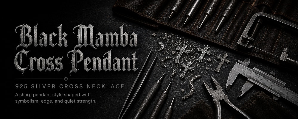 Black Mamba Cross Pendant MENSSKULL silver jewelry making tools banner