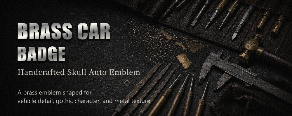 brass car badge brass metalsmith tools workshop banner