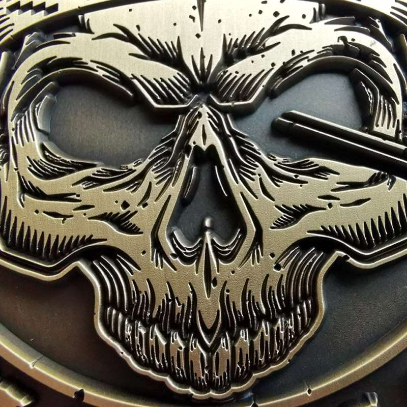 Indian Skull Brass Car Badge - Handcrafted Brass Skull Emblem with 3M Adhesive - Image 8