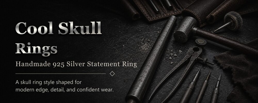 cool skull rings for men 925 sterling silver metalsmith tools workshop banner