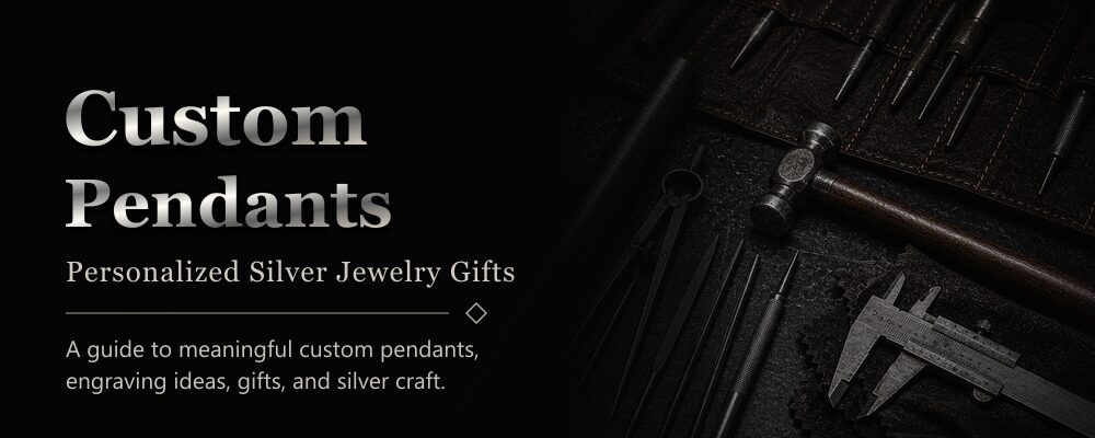 custom pendants guide featured image with silver jewelry workshop tools