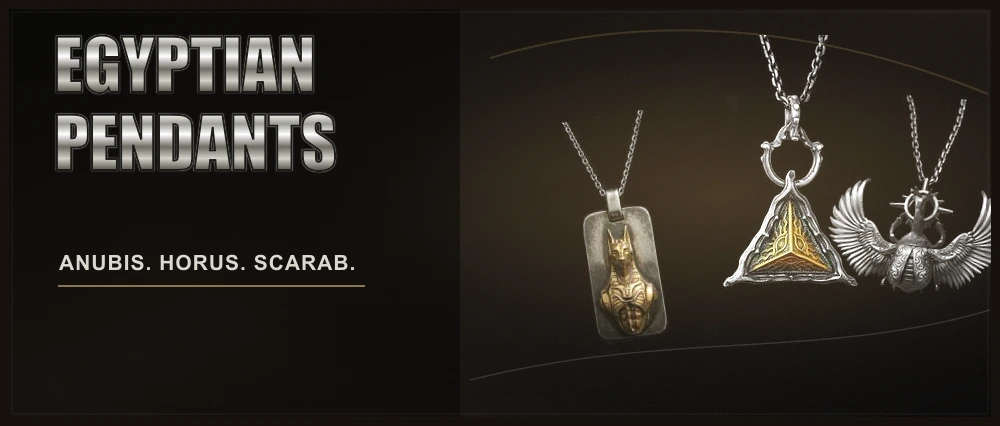 egyptian pendants for men featured image with MENSSKULL silver pendant products