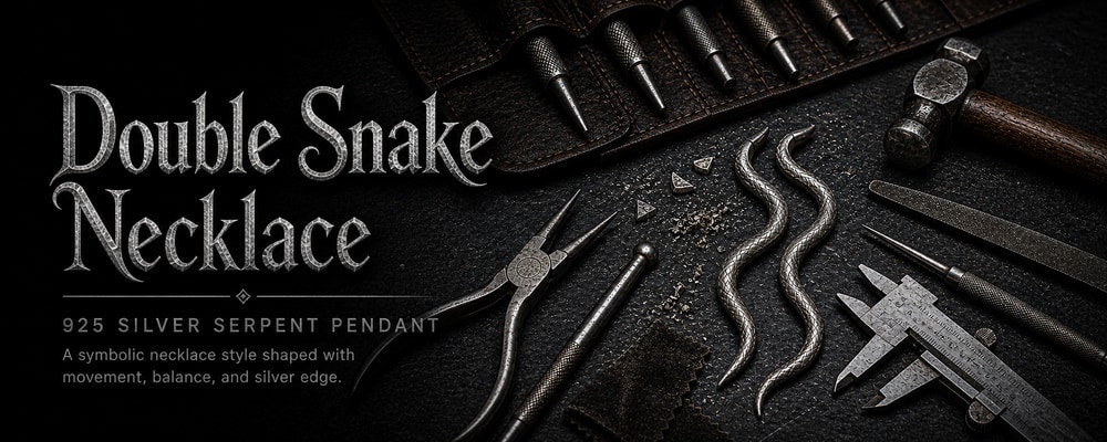 Double Snake Necklace MENSSKULL silver jewelry making tools banner