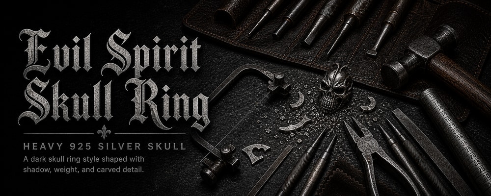 Evil Spirit Skull Ring MENSSKULL silver jewelry making tools banner