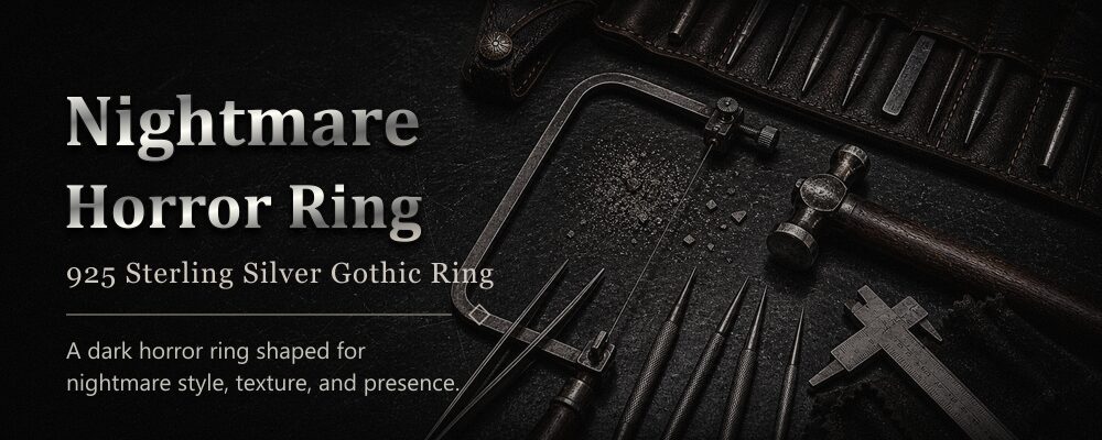 Freddy Krueger ring 925 sterling silver metalsmith tools workshop banner