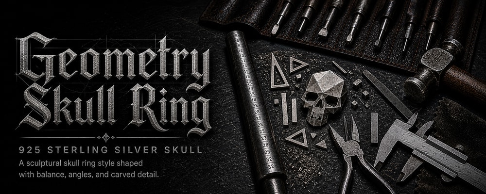 Geometry Skull Ring MENSSKULL silver jewelry making tools banner