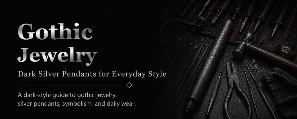 gothic jewelry guide featured image with silver jewelry workshop tools