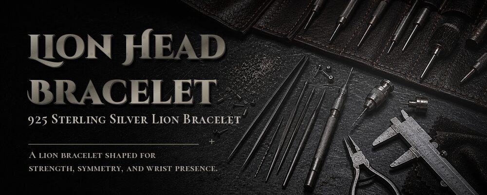 lion head bracelet 925 sterling silver as listed metalsmith tools workshop banner