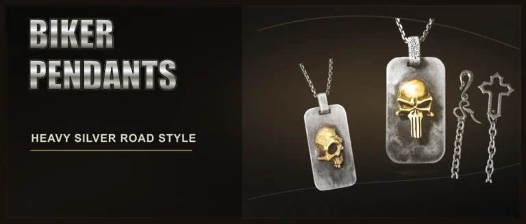 biker pendants for men featured image with MENSSKULL silver pendant products
