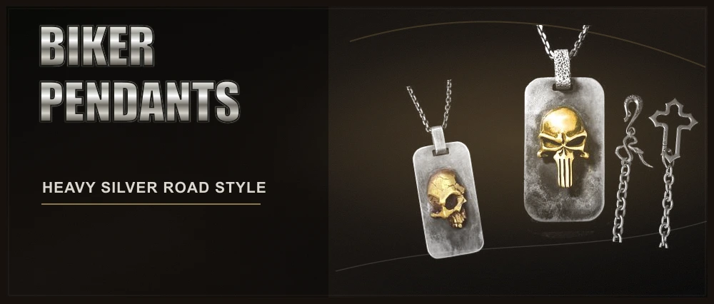 biker pendants for men featured image with MENSSKULL silver pendant products